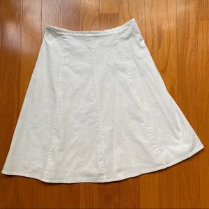White stretch flare skirt